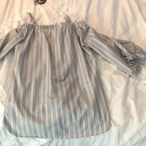 {Boutique} Halter Striped Blouse